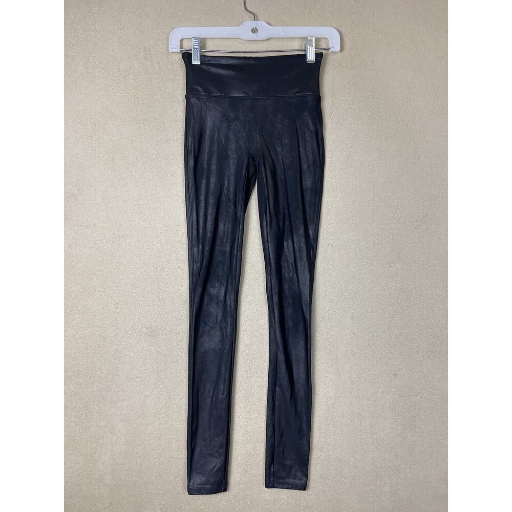 Spanx Pants Womens Extra Small Black Faux Leather Leggings Vax Adult